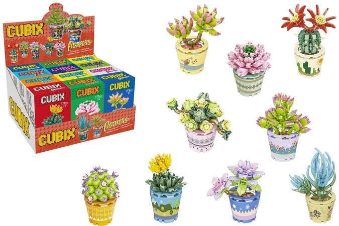 Cubix Bonsai Vaso con Fiore 9 Modelli Assortiti