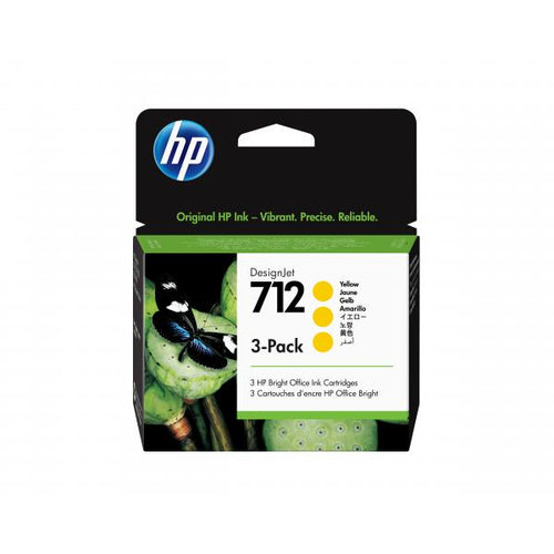 HP 712 - confezione da 3 - 29 ml - giallo - originale - DesignJet