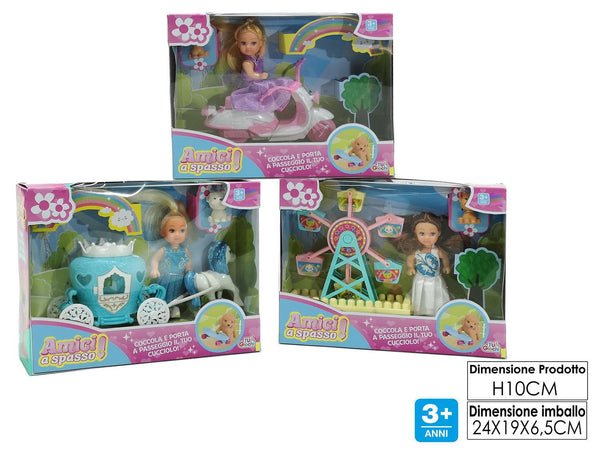 BAMBOLA SCOOTER AMICI A SPASSO 3 ASS