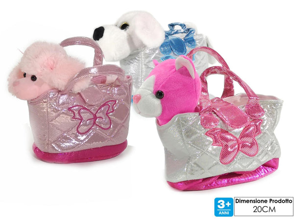 BORSA PELUCHE CANE 4 ASS