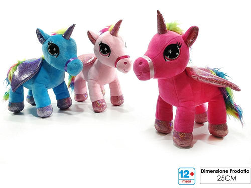 PELUCHE UNICORNO C/ALI CM.28