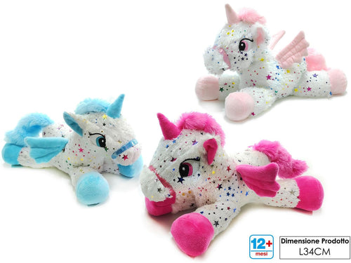 PELUCHE UNICORNO C/ALI CM.34