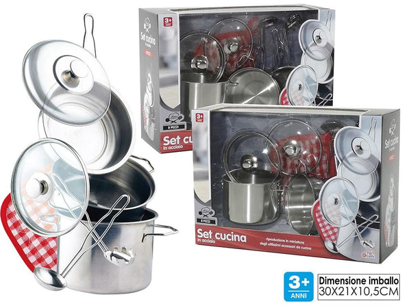 CUCINA IN ACCIAIO 8 PZ 2 ASS