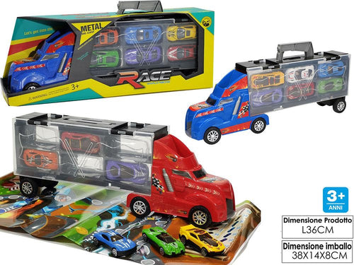 CAMION CON 6 AUTO METAL RACE