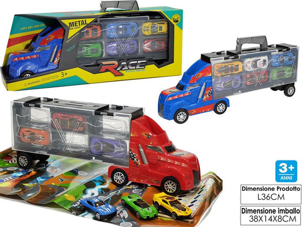 CAMION CON 6 AUTO METAL RACE