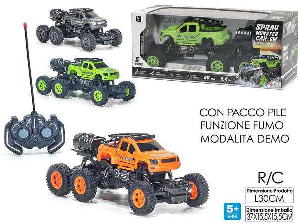 JEEP 6 RUOTE R/C FUNZIONE FUMO