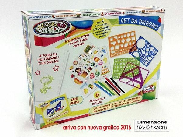 DECORAKID SET DISEGNO C/4 STENCIL