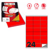 Etichetta Adesiva C/500 Rosso Fluo 100Fg A4 70X36Mm (24Et/Fg Markin