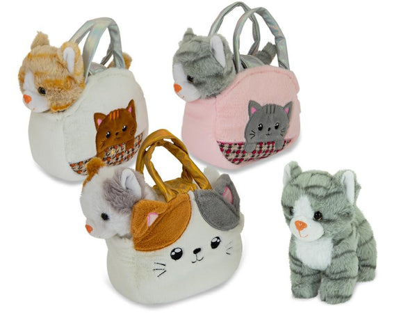PELUCHE BORSA GATTO 3 ASS