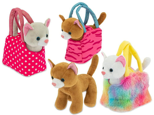 PELUCHE GATTI IN BORSA 3 ASS