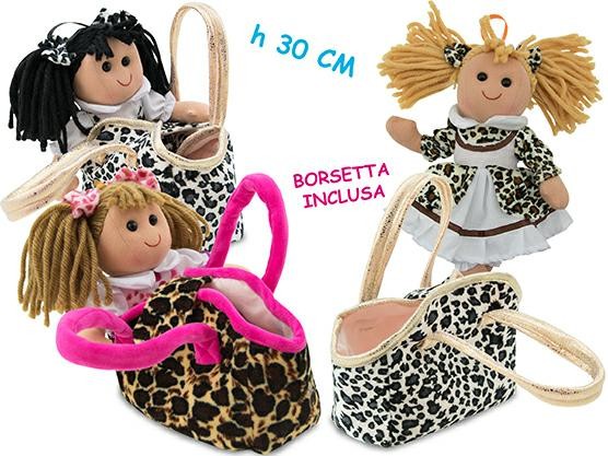 PELUCHE BORSETTA BAMBOLA 3 ASS