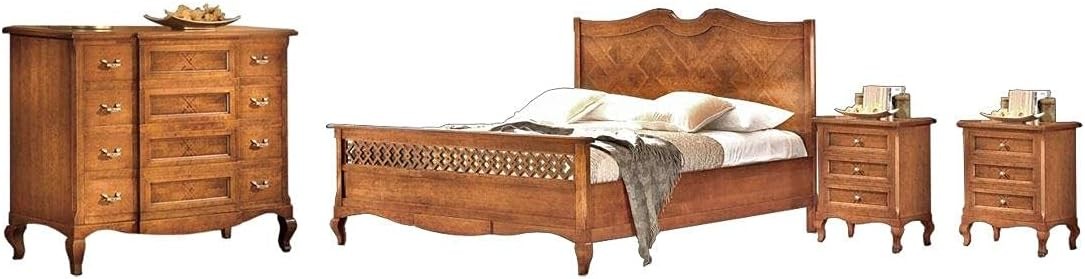 MOBILI 2G - Camera da letto classica intarsiata legno bassano
