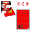Etichetta Adesiva A/406 Rosso Fluo 100Fg A4 47,5X25,5Mm (44Et/Fg Markin