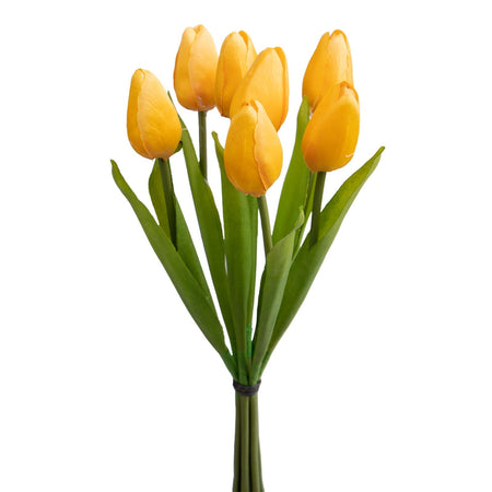 Mazzo 7 tulipani in gomma per decorazione ambienti h 31 cm