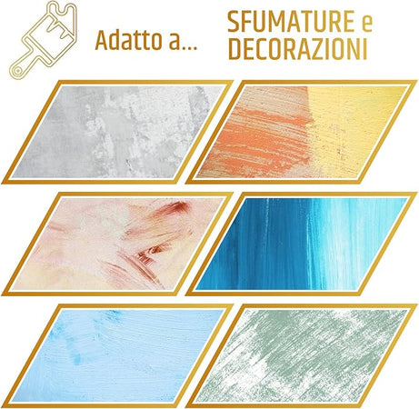 PENNELLIFICIO 2000 - Pennello Spalter per Effetti Decorativi, Pennello Piatto, Effetto Venature Legno, 7 cm 