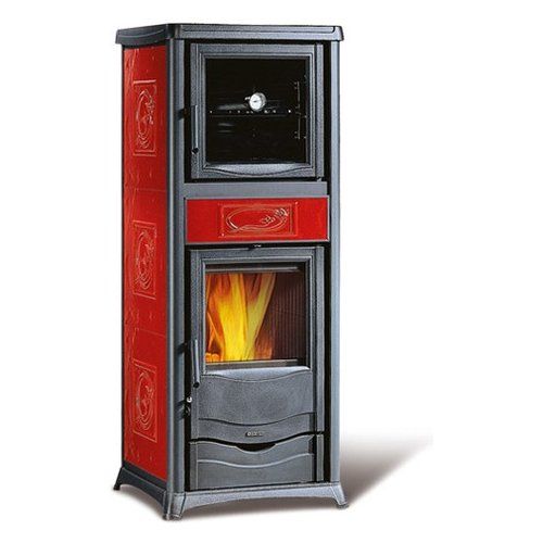 Stufa legna nordica 7112390 rossella plus forno 5.0 bordeaux