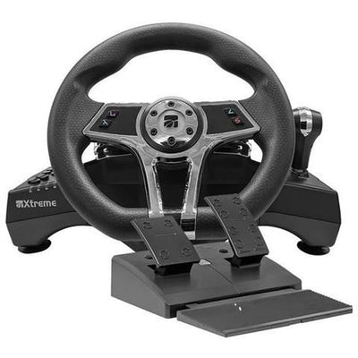 Volante e pedaliera simulatore guida playstation 4 hurricane+5 wheel black e grey 90429