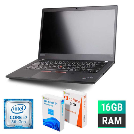 Notebook RICONDIZIONATO LENOVO Thinkpad T490 14" Core i7-8665U RAM 16GB SSD 512GB Windows 11 Pro + OFFICE 2021