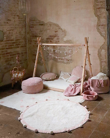 Tappeto Tondo Lavabile Bubbly - Rosa Vintage - 120 cm diametro Lorena Canals