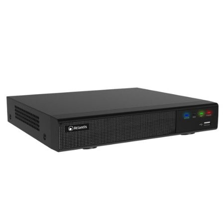 Nvr 9 canali atlantis a11-nvr0904p-ak di cui 4 canali poe risoluzione max 8mpx 25fps switch 4 porte poe 45w uscita hdmi-4k/vga