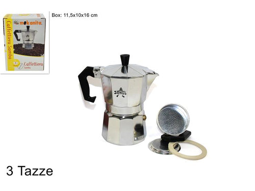 Caffettiera 3 Tazze con ricambi