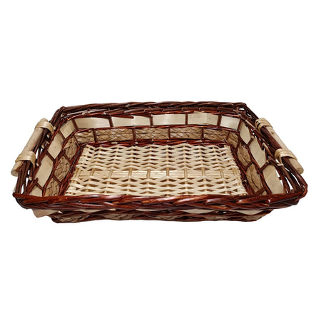 Cestino natalizio Rettangolare in vimini con manici per confezioni regalo da 55 cm