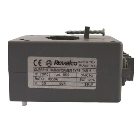 Trasformatore amperometrico 800/5A CL.0.5 10VA attacco barra Revalco