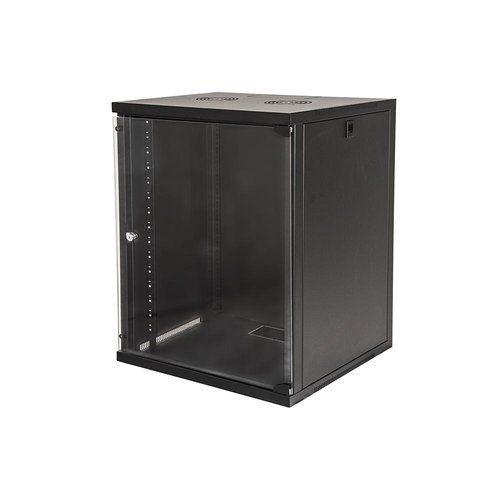 Rack link 19 armadio 15 unita da muro per reti (a)750x(l)540x(p)600mm assemblato colore nero- lk1915u66n