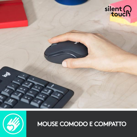 TASTIERA + MOUSE OTTICO WIRELESS LOGITECH COMBO MK295 920-009797