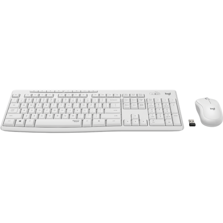 Kit tastiera + mouse Logitech Wireless MK295 Silent Combo - Tastiera wireless - 2.4 GHz - mouse con ricevitore wireless USB - Tecnologia SilentTouch - Bianco