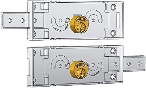 PREFER - COPPIA SERRATURE LATERALI DESTRA E SINISTRA PER SERRANDE SPORGENZA CILINDRO 5.5 MM