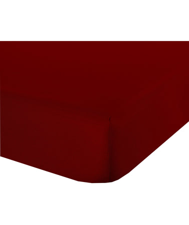 Completo letto lenzuola bicolor in 100% cotone made in Italy NATURALE/BORDEAUX