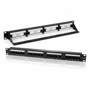 Pann.1u con 24 rj45u cat.6 nero - WPC-PAN-6U-24