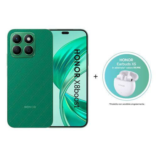 Smartphone honor x8 boost + earbuds x5 green 256gb ram 8gb - 8032976174296