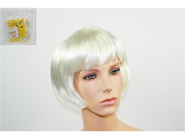 Parrucca caschetto bianca