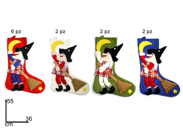 Calza con befana e luna 55cm.