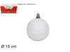 Palla 15cm glitterara bianca.