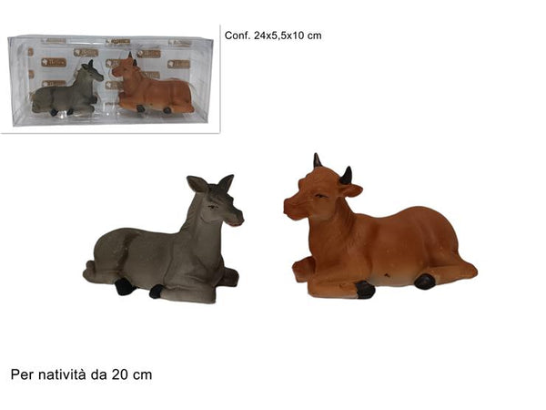Bue e Asinello Set 2 Pezzi PVC