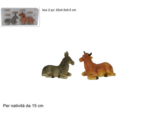 Bue ed Asinello set da 2 Pezzi