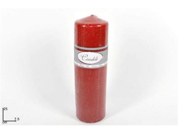 Candela 25x7.5 cm rosso