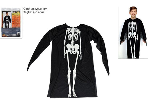 Vestito scheletro bimbo 4/6 anni.
