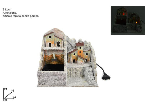 Scenario Paesaggio Innevato 2 Luci con Fontana