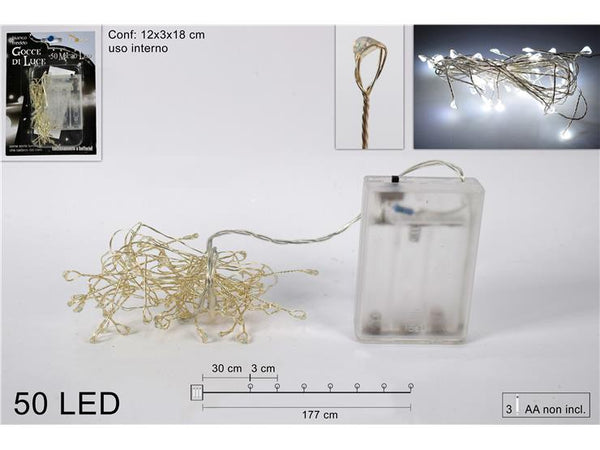 Gocce 50 Micro Led a Batteria Bianco Freddo