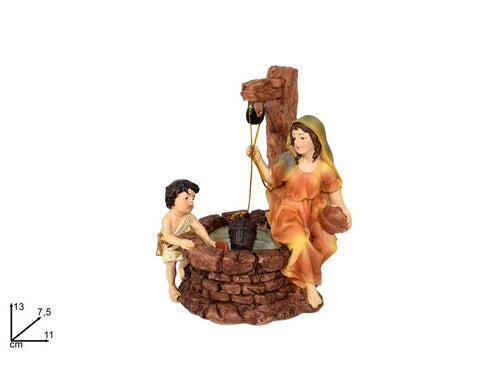 Scenario Donna con Bambino e Pozzo 13cm
