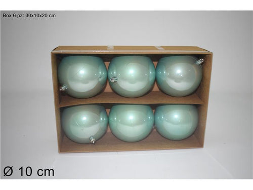 Box 6 Palle 10cm Perlate Verdi
