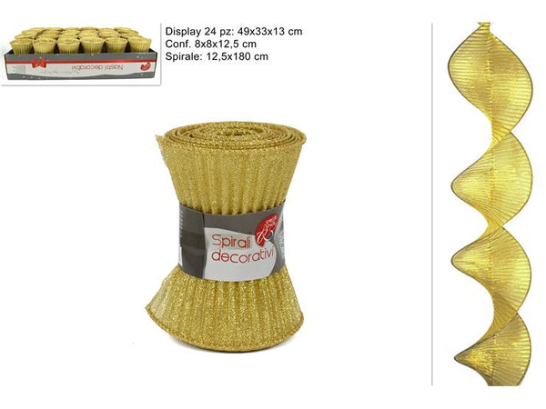 Decorazione Tessuto Spirale 12,5x180cm Oro