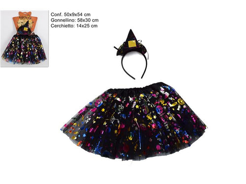 Gonnellino e Cerchietto Streghetta Halloween