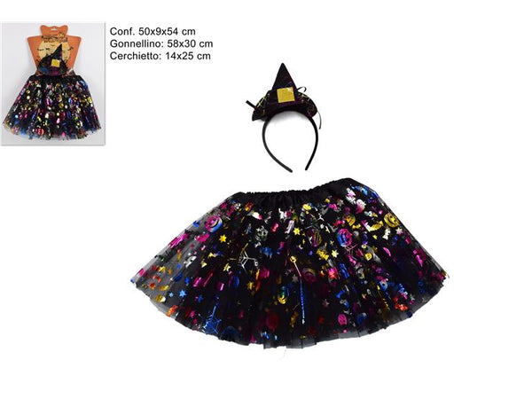 Gonnellino e Cerchietto Streghetta Halloween