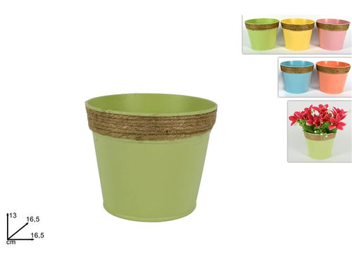 Portapiante metallo c/corda juta 13 cm