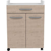 Carrello OSLO 60 cm - 1 cassetto e 1 anta - L 60 x P 44 x H 81 cm - Colore rovere